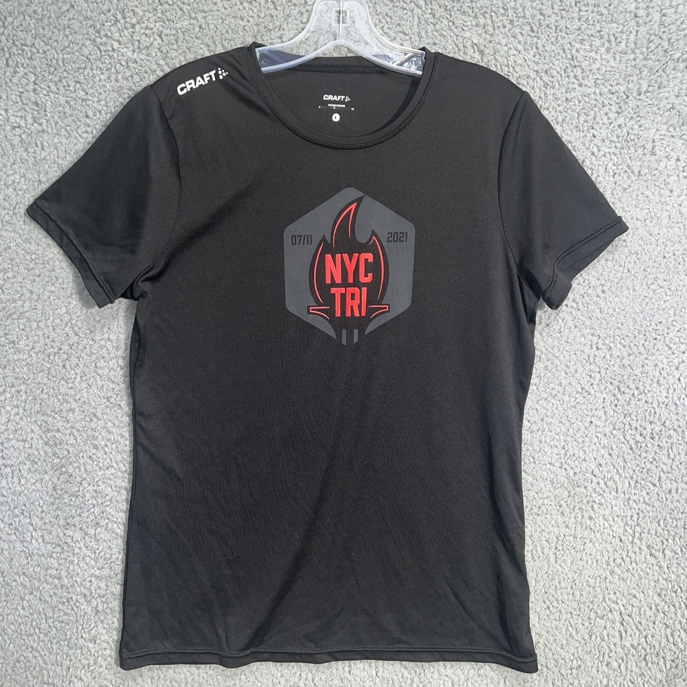 Craft NYC Triathlon‎ T Shirt Women's Size L Black Run Walk Verizon TRI 2021 Tee